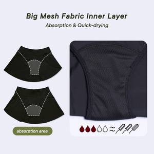 LYNMISS NOUVEAU Maillot de bain menstruel une pièce avec jupe taille haute, imperméable, logo frontal, 100% polyester respirant et séchage rapide pour femme - Product Image 4