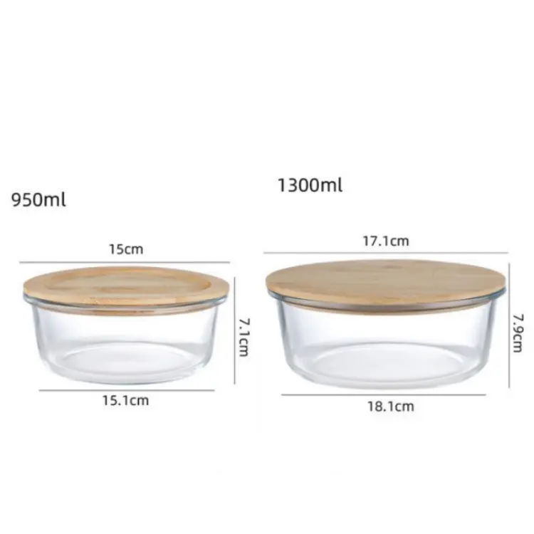 2022ホット販売漏れ防止竹カバー弁当箱ポータブルガラス弁当箱大人用