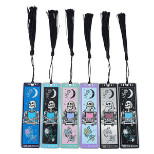 Marcapáginas de Acero Inoxidable con Diseños Coloridos, <span class=keywords><strong>Tarot</strong></span>, Calaveras, Regalo para el Día del Maestro y Regreso a Clases - Product Image 1