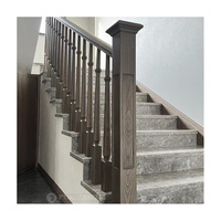Qijia Yishu, style chinois moderne, garde-corps droit personnalisé, panneau décoratif en bois massif pour escaliers intérieurs, respectueux de l'environnement 1