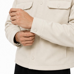 <span class=keywords><strong>Veste</strong></span> décontractée pour homme <span class=keywords><strong>en</strong></span> toile de coton - <span class=keywords><strong>Veste</strong></span> chemise coupe ample, surchemise légère et tendance pour le printemps - Product Image 6