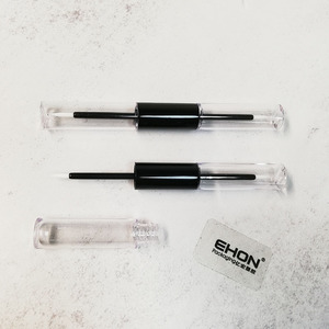 Flacon cosmétique vide en plastique transparent à double embout pour cils et eye-liner, avec bouchon à vis et logo personnalisé pour faux cils - Product Image 5