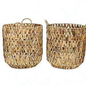 Vietnam Eco Friendly Woven Storage Basket Natural Water Hyacinth Clothes Laundry <b>Bin</b> for Bathroom <b>Living</b> <b>Room</b> Clothing Organize - Product Image 1