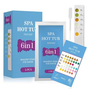 Tiras Reactivas 6 en 1 para Spa y Jacuzzi, 5 Piezas, Reactivo para Verificar la Calidad del Agua - Product Image 1