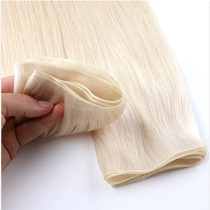 Estensioni per <span class=keywords><strong>capelli</strong></span> umani europei vergini Remy Genius a doppia trama invisibili con balayage, allineate alle cuticole, all'ingrosso - Product Image 4