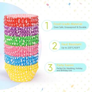 Vasos de Papel para Cupcakes Personalizados, Desechables, Resistentes a Altas Temperaturas, a Prueba de Grasa, Ecológicos, Naturales, Aptos para Microondas, Coloridos - Product Image 3