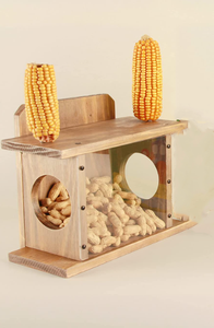 Boîte d'alimentation en bois de Chipmunk personnalisée, mangeoire carbonisée pour maison d'écureuil pour l'extérieur - Product Image 3