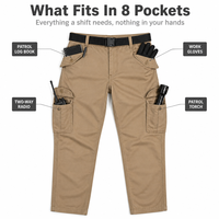 Pantalon Cargo Homme Personnalisé en Sergé de Coton, Uniforme de Garde de Sécurité, Pantalon de Travail Multi-Poches pour Patrouille et Sécurité des Installations