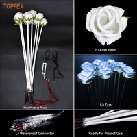 Toprex extérieur événement décoratif 12v PU artificiel rose fleur lumière