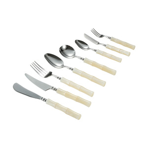 Juego de Cubiertos de Acero Inoxidable 304 con Mango Blanco Perla, Cubertería Occidental para Cena, Tenedor, Cuchara, Cuchillo, Vajilla para Bodas - Product Image 2