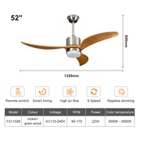 Ventilateurs de plafond LED durables avec télécommande pour la décoration intérieure de restaurants, bars, maisons, hôtels et chambres à coucher (vente en gros)