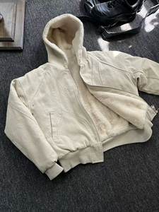 <span class=keywords><strong>Veste</strong></span> bomber coréenne pour homme, style streetwear automne-hiver, doublée en polaire, à capuche, fermeture éclair, ample, en toile épaisse, unie, teinte unie - Product Image 6