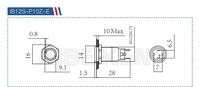 Bouton poussoir à tête plate de 12 mm, type lumineux, en aluminium et acier inoxydable, IP65, pour équipement de contrôle industriel