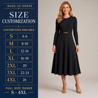 Robe pull côtelée unie personnalisée pour femme, taille haute, mi-longue, manches longues, avec ceinture, pour le bureau, vente en gros OEM ODM