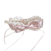Pince à cheveux banane rose à pois en dentelle, faite main, style coréen, de luxe léger, la plus vendue, pour queues de cheval hautes, avec nœud en ruban, tendance internet
