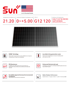SUNPLUS Panneau solaire bifacial en silicium monocristallin de type N avec 21.2% d'efficacité pour 590W - Product Image 4