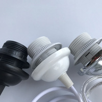 Kit de câblage pour lustre en papier et bambou avec support de lampe E27, ampoule LED, accessoires d'éclairage DIY, abat-jour en forme de disque à montage au plafond