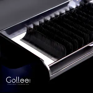 Gollee私人标签合成水貂最高质量PBT纤维人类睫毛扩展