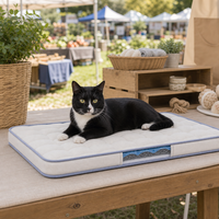 Matelas pour chat Farmers Market avec dessus matelassé à motifs floraux, en silicone rafraîchissant, durable et résistant aux intempéries, pour l'extérieur, le repos et l'exposition des animaux de compagnie