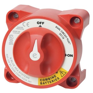Interrupteur rotatif à double circuit Blue Sea Systems 5511E 32V DC pour batterie de voiture, protection contre l'allumage - Product Image 1