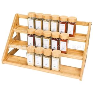 Estante de Especias de Bambú de Múltiples Niveles, Organizador de Almacenamiento de Frascos de Vidrio de 3 Niveles, Estante de Exhibición para Encimera de Cocina - Product Image 2