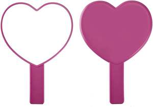 High Quality Portable Heart-Shaped Handheld Cosmetic <b>Mirror</b> Pocket Mini Personalized Custom Logo <b>Plastic</b> Handle Makeup <b>Mirror</b> - Product Image 2