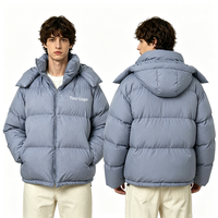 Blouson d'hiver chaud et moelleux pour homme, en toile, avec fermeture éclair, imperméable et résistant à l'humidité, vêtement d'extérieur, fabrication OEM/ODM, personnalisation en gros