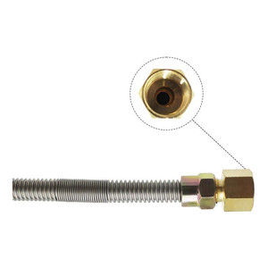 Kit de Conector de Línea de Gas Flexible de Acero Inoxidable Plateado de 1/2" OD x 1/2" ID y 24 Pulgadas, Sin Silbido, para Estufas de Gas Natural y <span class=keywords><strong>Chimeneas</strong></span> - Product Image 2