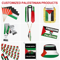Drapeaux Palestine Personnalisables Écharpe Palestine Bannière Polyester 3x5ft Housse de Capot de Voiture Drapeau de Jardin