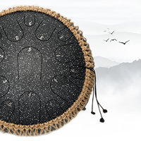 Jinfang 6/8/10 Inch Portable Steel Tongue Drum 15 Notes C/D Key Ethereal Drum Percussion Instrument for Sound Bath