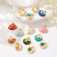 Vente en gros de pendentif en coquille de perle de zircon coloré en émail Collier de bricolage Boucle d'oreille Bracelet Accessoires de fabrication de bijoux de mode Charmes