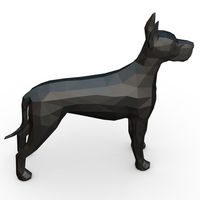 Sculpture en résine de fibre de verre personnalisée, impression 3D, Figurines d'animaux, Statue de chien grand danois, vente en gros