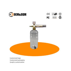 Pot long transparent en métal de 1L à bouche ronde avec <span class=keywords><strong>bec</strong></span> hexagonal en métal et pistolet à mousse Pistolet à mousse en aluminium - Product Image 1