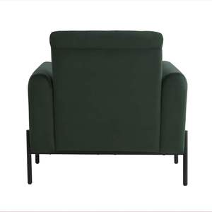 Fauteuil d'appoint en mousse haute densité à ressorts ensachés, tissu velours polyester, pieds en métal pour chambre, appartement, salle à manger, hôtel, loisirs - Product Image 4