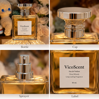 Golden Arch Crystal Rose Amber Vanilla Eau De Parfum Femme 100ml Vaporisateur de Parfum Vente en Gros Logo Personnalisé