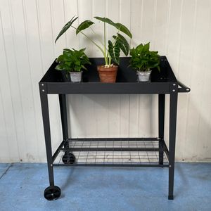 HUIDING Banc de jardin <span class=keywords><strong>sur</strong></span>élevé à <span class=keywords><strong>roulettes</strong></span> pour empotage de légumes, de fleurs et d'herbes aromatiques 90x47x96 cm - Product Image 2