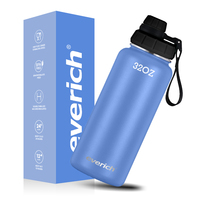 Bouteille d'eau de motivation transparente de demi-gallon de 32oz en acier inoxydable sans BPA avec marqueur de temps et paille Sports Gym avec logo personnalisé