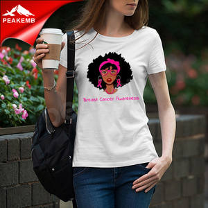새로운 유방암 인식 아프리카 소녀 인쇄 피트니스 여성 셔츠 2020 - Product Image 2