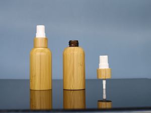 Distributeur de cosmétiques en bambou avec pompe à lotion, vaporisateur fin pour <span class=keywords><strong>shampoing</strong></span>, savon, soin de la peau, sérum, parfum - Product Image 6