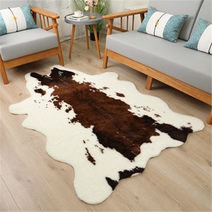 Faux Cowhide <b>Rug</b> Novelty Shape Machine Washable For Living Room Bedroom - Product Image 1