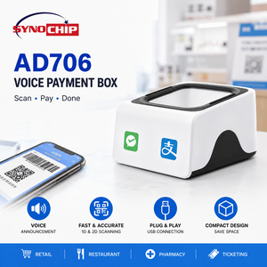 AD706 Pemindai Kode Batang 2D Terminal Pembayaran Pemindai Tampilan QR Mobile Dengan Speaker USB untuk Mesin Kasir Supermarket Tersedia di Stok - Product Image 5