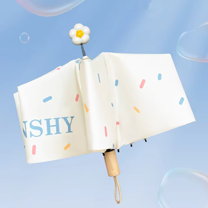 Paraguas Plegable Manual Clásico con Protección UV, Impermeable, Bonito, con Mango de Madera Compacto, Personalizable, Ideal para Regalos Publicitarios de Viaje - Product Image 2