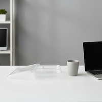 Boîte à lunch en plastique jetable à 3 compartiments - Étanche, compatible micro-ondes, boîte bento à emporter pour la restauration, approvisionnement en vrac