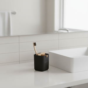BAMBWARE Portapenne e Portaspazzolino Moderno Rettangolare in Fibra di Bambù Biodegradabile Senza Plastica <span class=keywords><strong>per</strong></span> Ufficio e <span class=keywords><strong>Bagno</strong></span> - Product Image 2