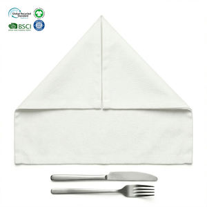 Servilletas de Cena Blancas Lavables e Impermeables de Primera Calidad, 18x18 Pulgadas, Tamaños Personalizables, Mezcla de Polialgodón, Suministros para Catering al por Mayor - Product Image 1
