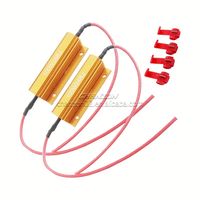 RX24 Resistencia de carcasa de aluminio dorado 12V 25W 50W 100W 6R 8R 10R 20 Ohm 6RJ 8RJ Precarga Decodificador de resistencia de carga de luz trasera LED de coche