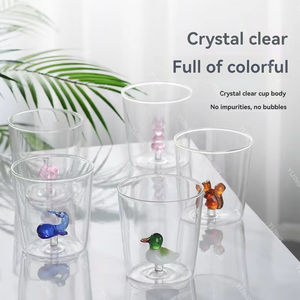 3D Cartoon Design Handleless High Borosilicate <strong>Glass</strong> <strong>Cup</strong> Cute Simple Household Single Layer Juice/Cold Drink Tea <strong>Cups</strong> &amp; Saucers - Product Image 1