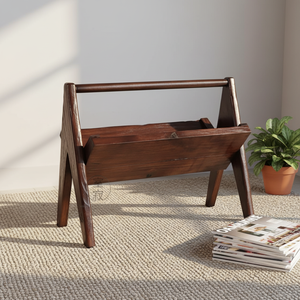 Libreria da Terra in Legno Massello Stile Wabi Sabi, Porta Riviste e Giornali <span class=keywords><strong>per</strong></span> Organizzazione e Stoccaggio in Soggiorno - Product Image 2