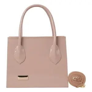 Bolsa de Maquillaje Fana Jena para Mujer, Color Sólido, Acabado Liso, Estuche para Guardar Sombras de Ojos, Asa Color Nude con Cierre - Product Image 3