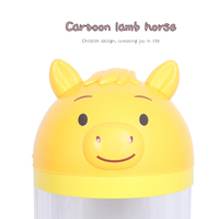 Tube de rangement pliable transparent jaune amusant en forme de tête de cheval, grande capacité, avec roulettes, pour jouets, chambre et salon, vente en gros